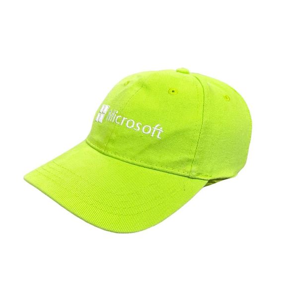 Vintage Y2K Lime Green Embroidered Microsoft Gamer StrapBack Hat - One Size - Picture 3 of 8